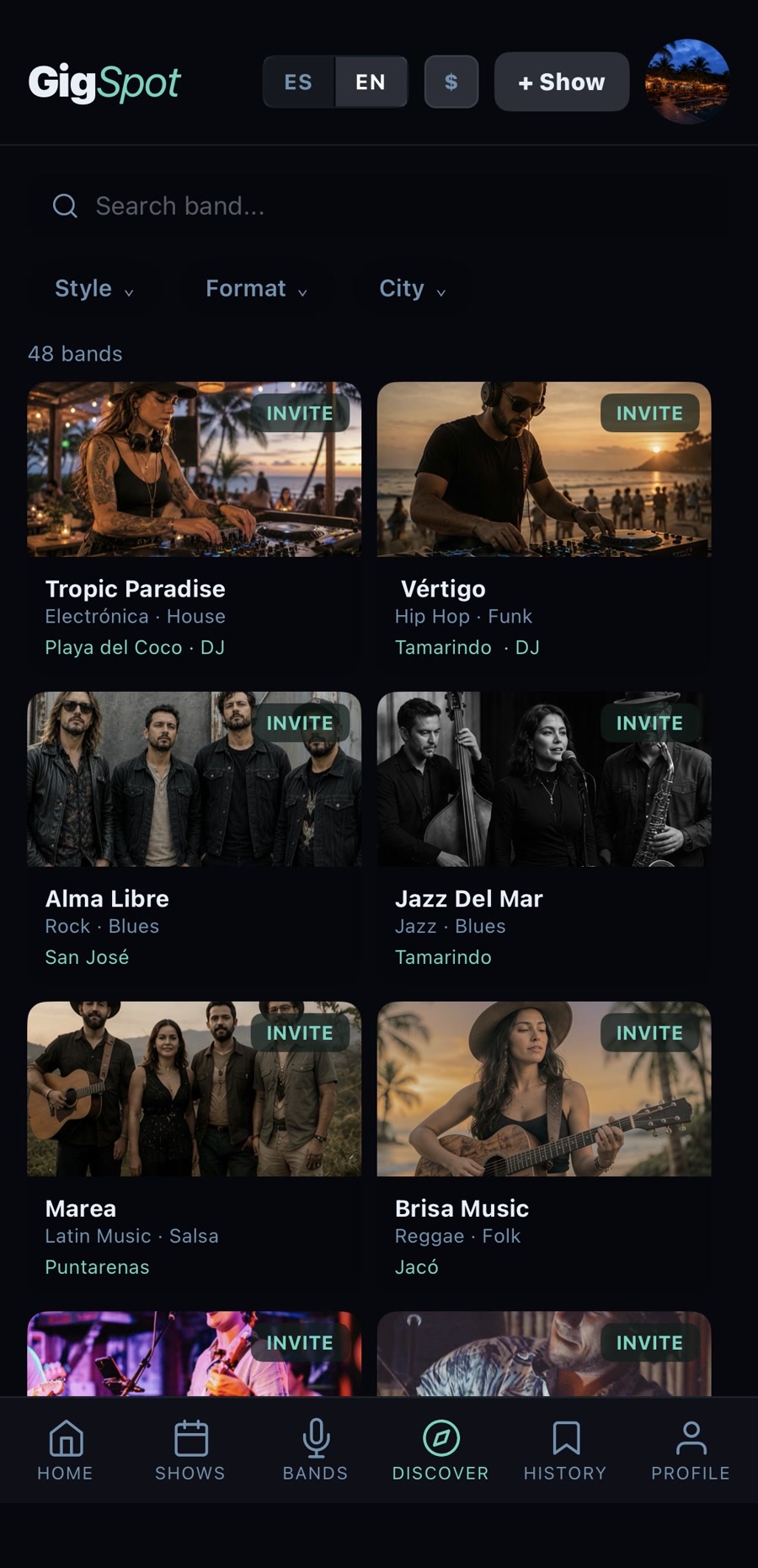 Discover new artists and DJs on GigSpot
